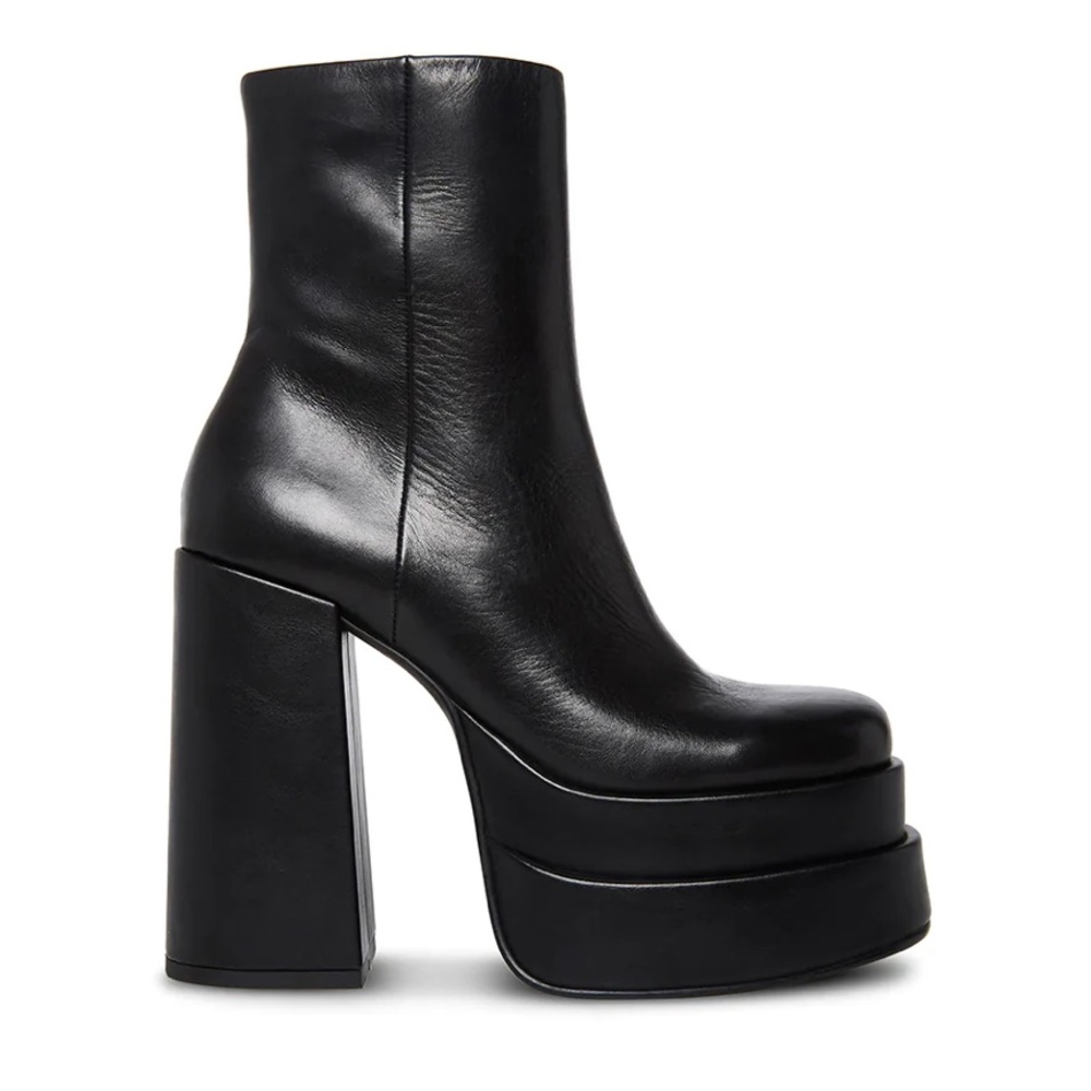Steve Madden - Platform boots COBRA BLACK LEATHER